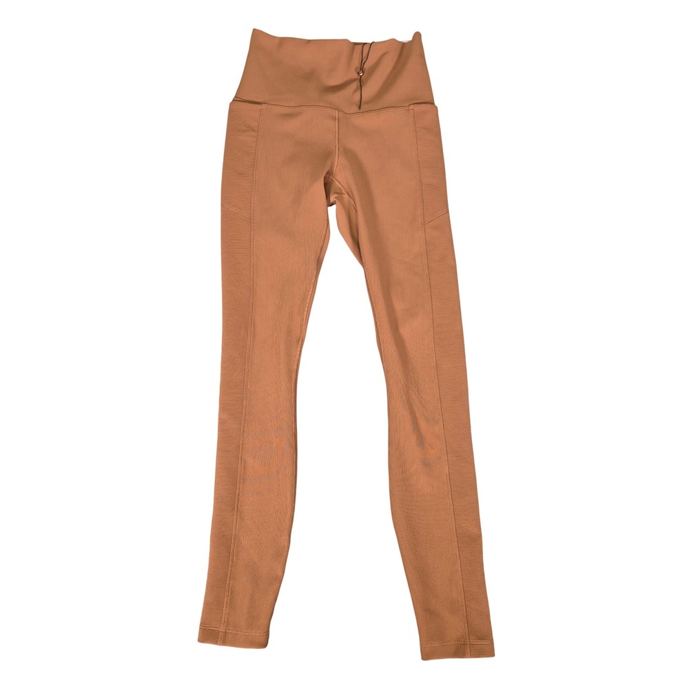 Calia Essential Collection High Rise 7/8 Ribbed Leggings Brown XS WAX32313